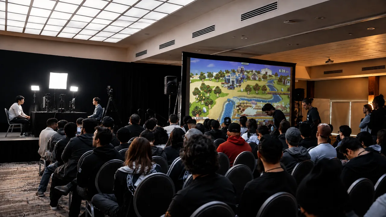 Estrutura de audiovisual completo em evento empresarial